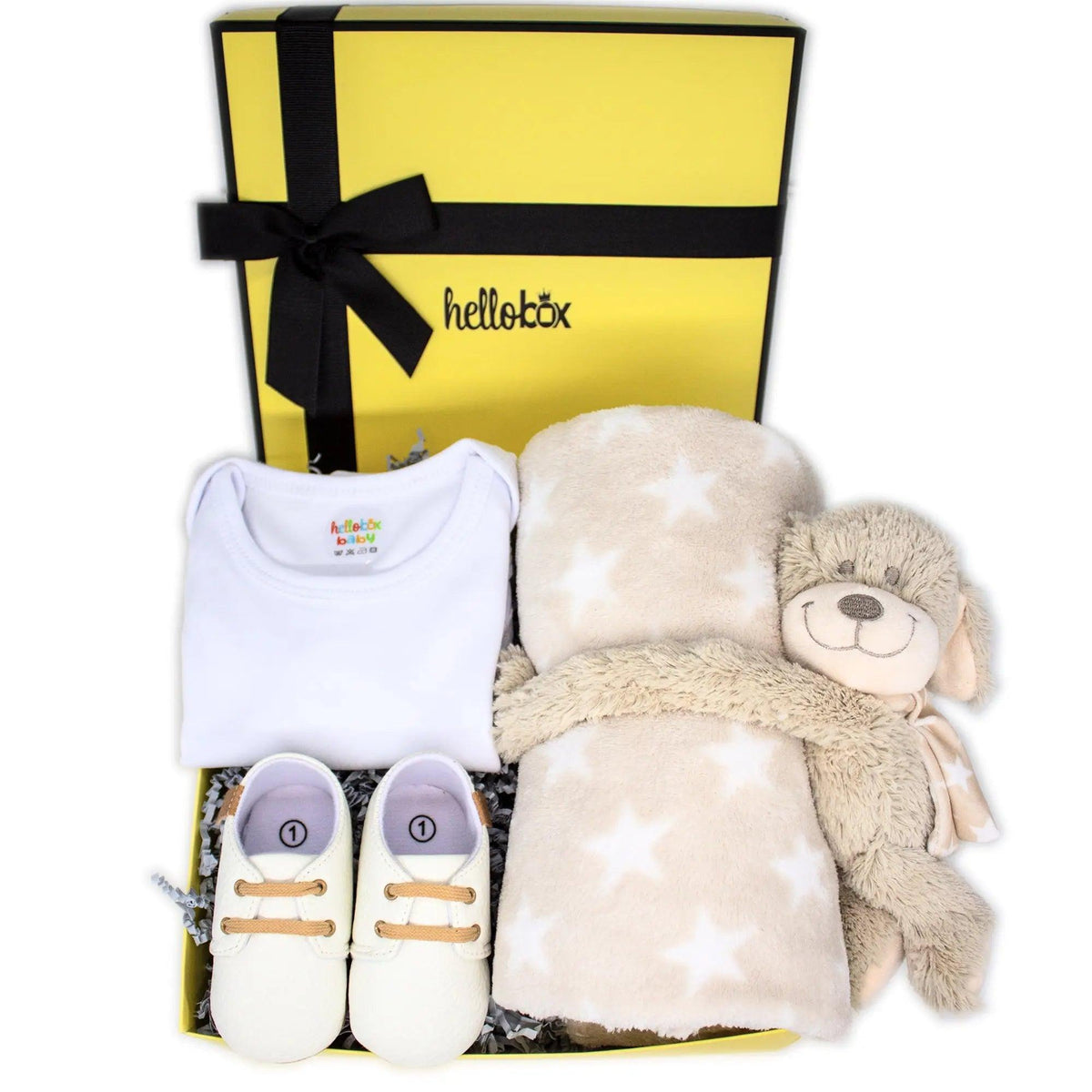 Unisex presentset till nyfödd – Babybox i grått och vitt (dop/födsel)-0