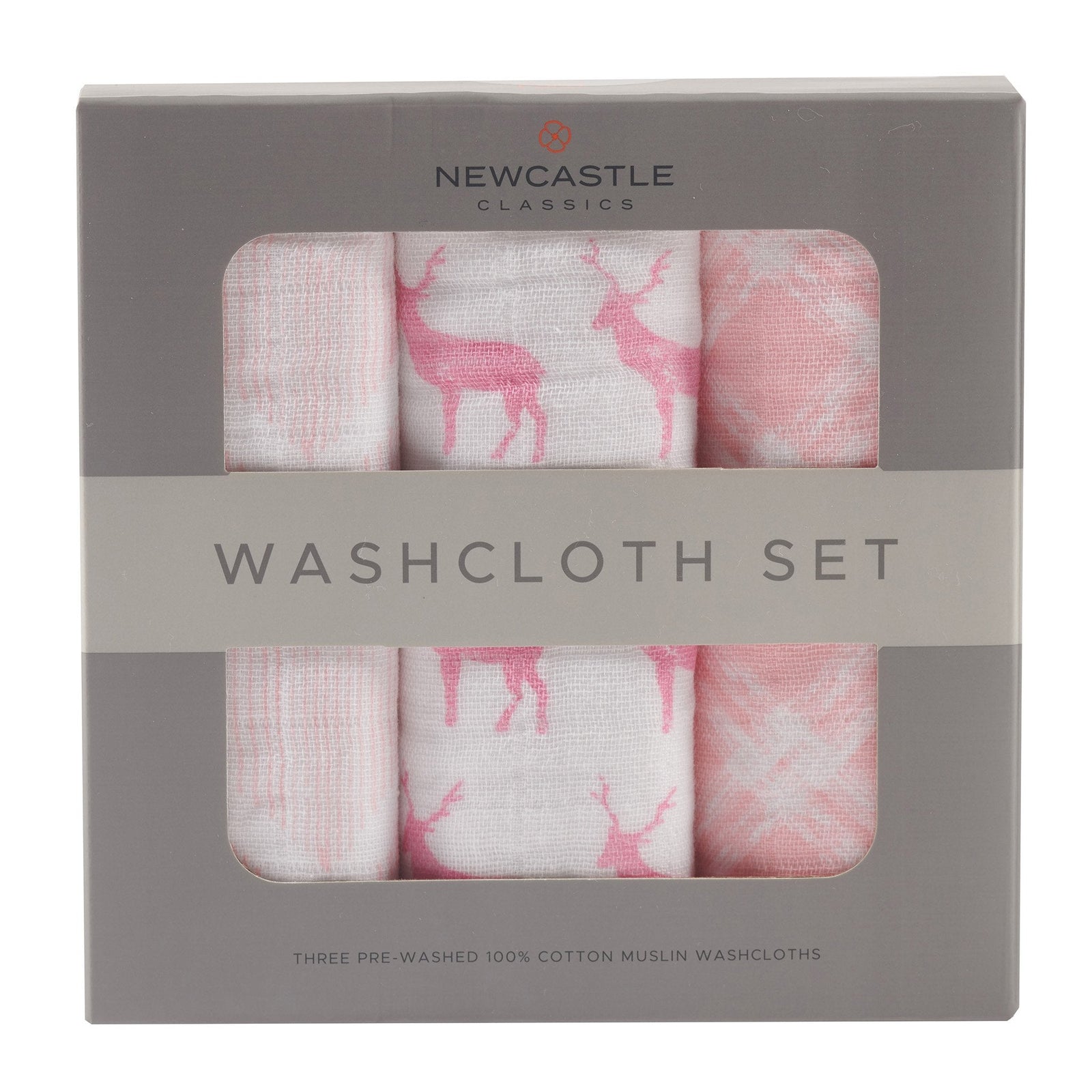 Pop of Pink Wash Cloth set 3PK-0