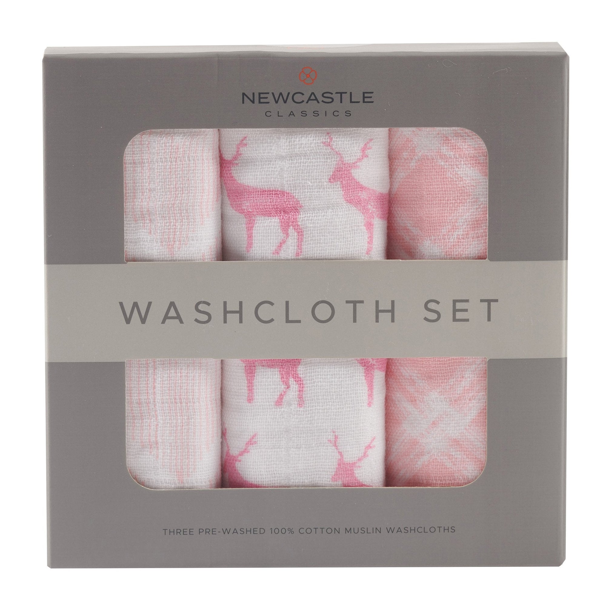 Pop of Pink Wash Cloth set 3PK-0