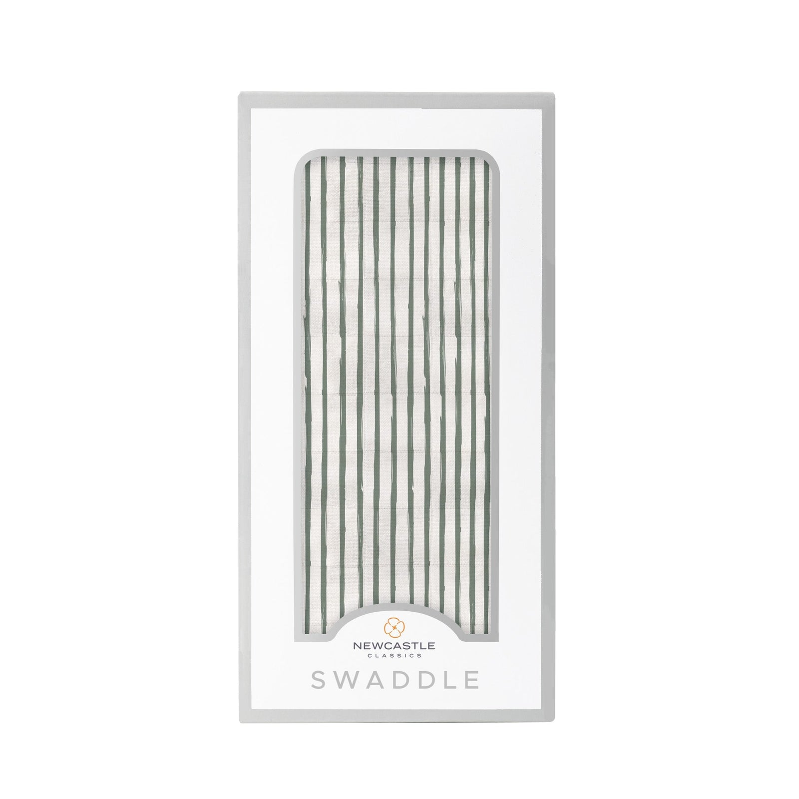 Sage Green Stripe Bamboo Swaddle-0
