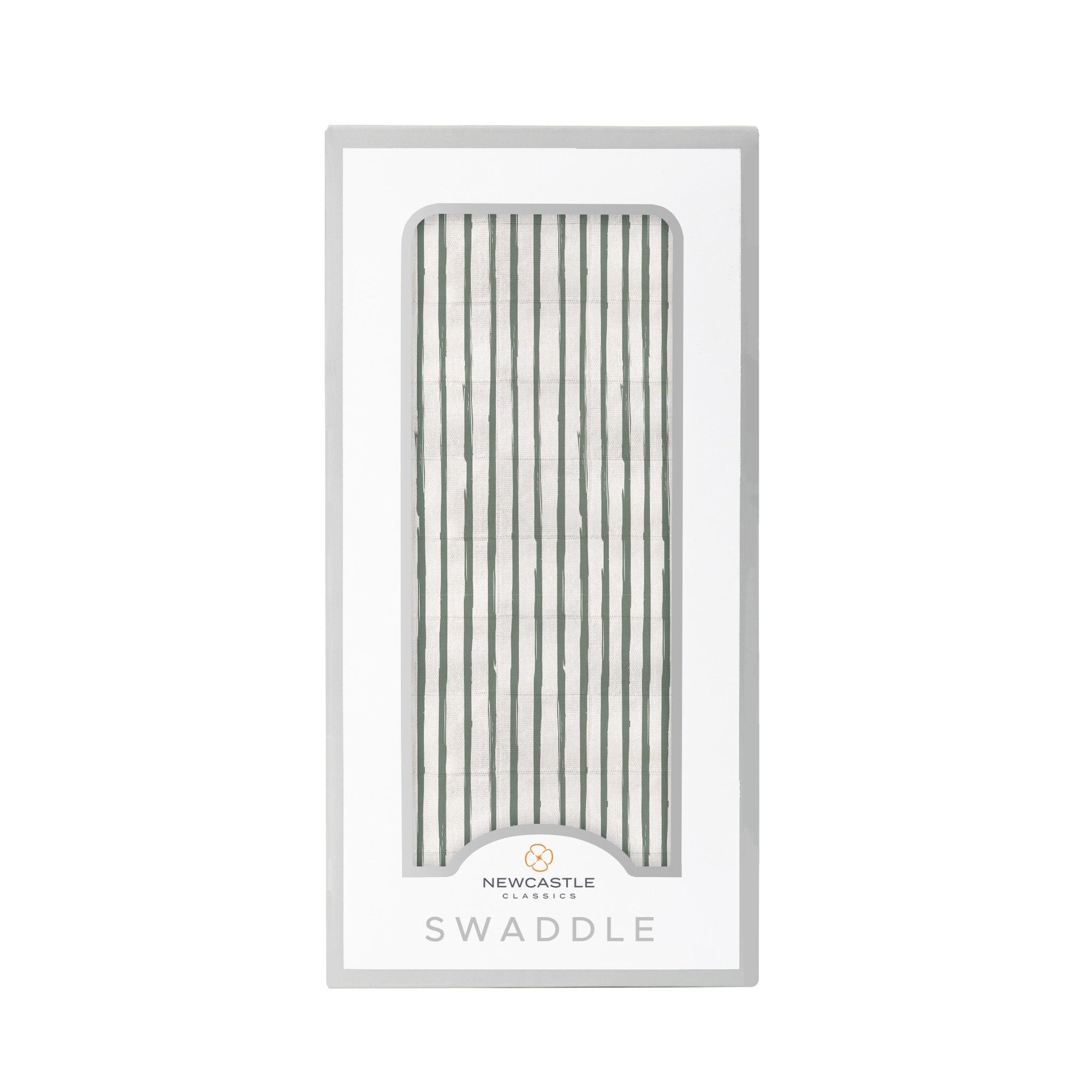 Sage Green Stripe Bamboo Swaddle-0