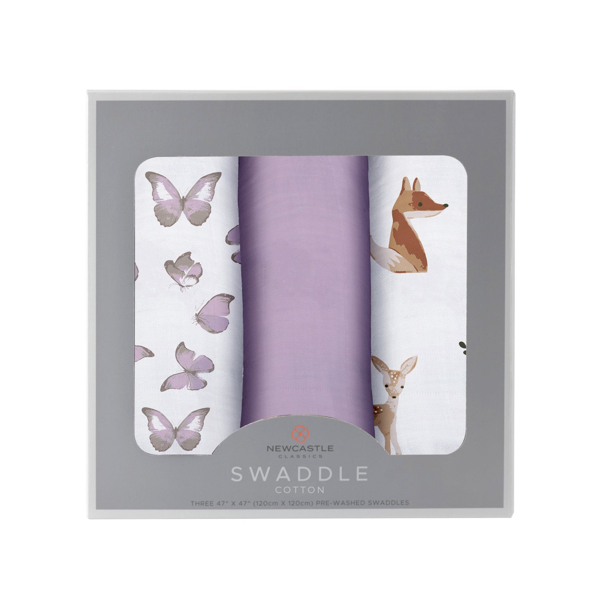 Mountain Meadow Swaddle 3 Pack; Sierra Fox & Butterfly-0