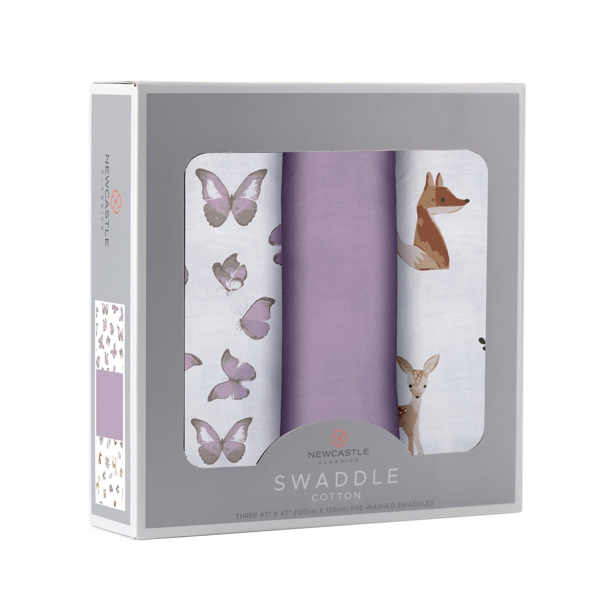 Mountain Meadow Swaddle 3 Pack; Sierra Fox & Butterfly-1