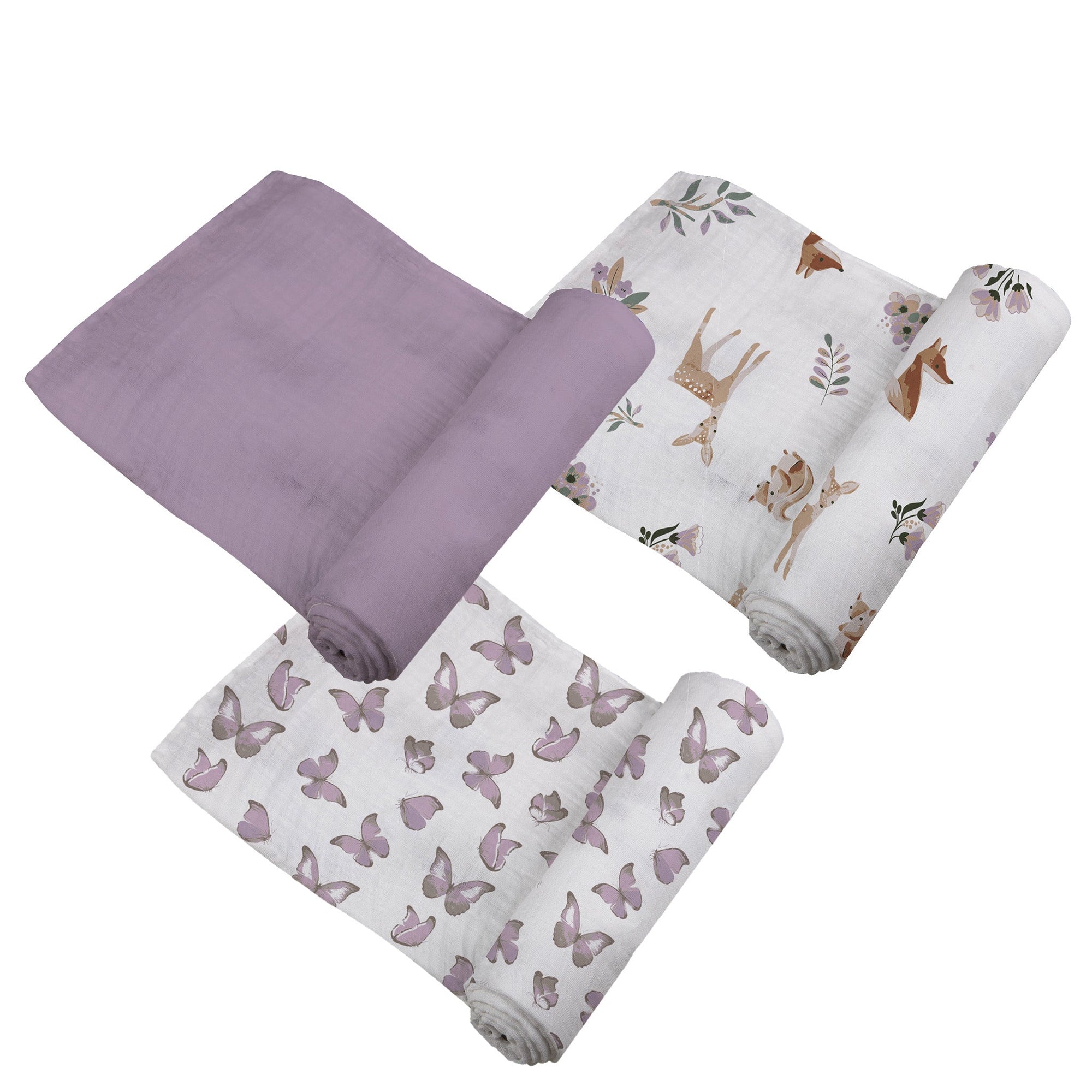 Mountain Meadow Swaddle 3 Pack; Sierra Fox & Butterfly-2