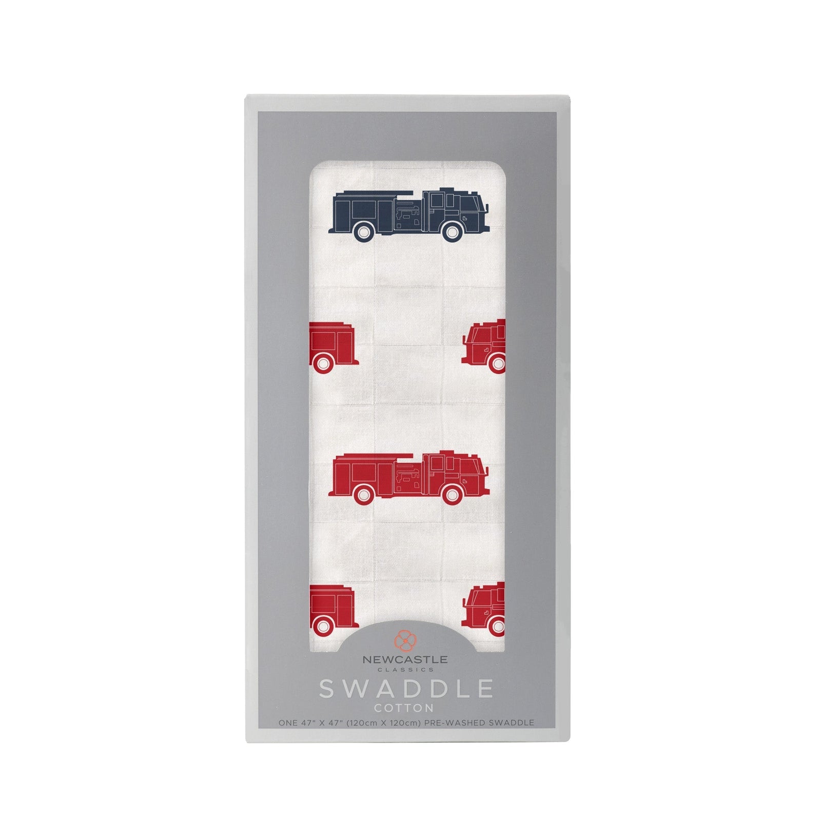 Blue and Red Fire Trucks Swaddle-0