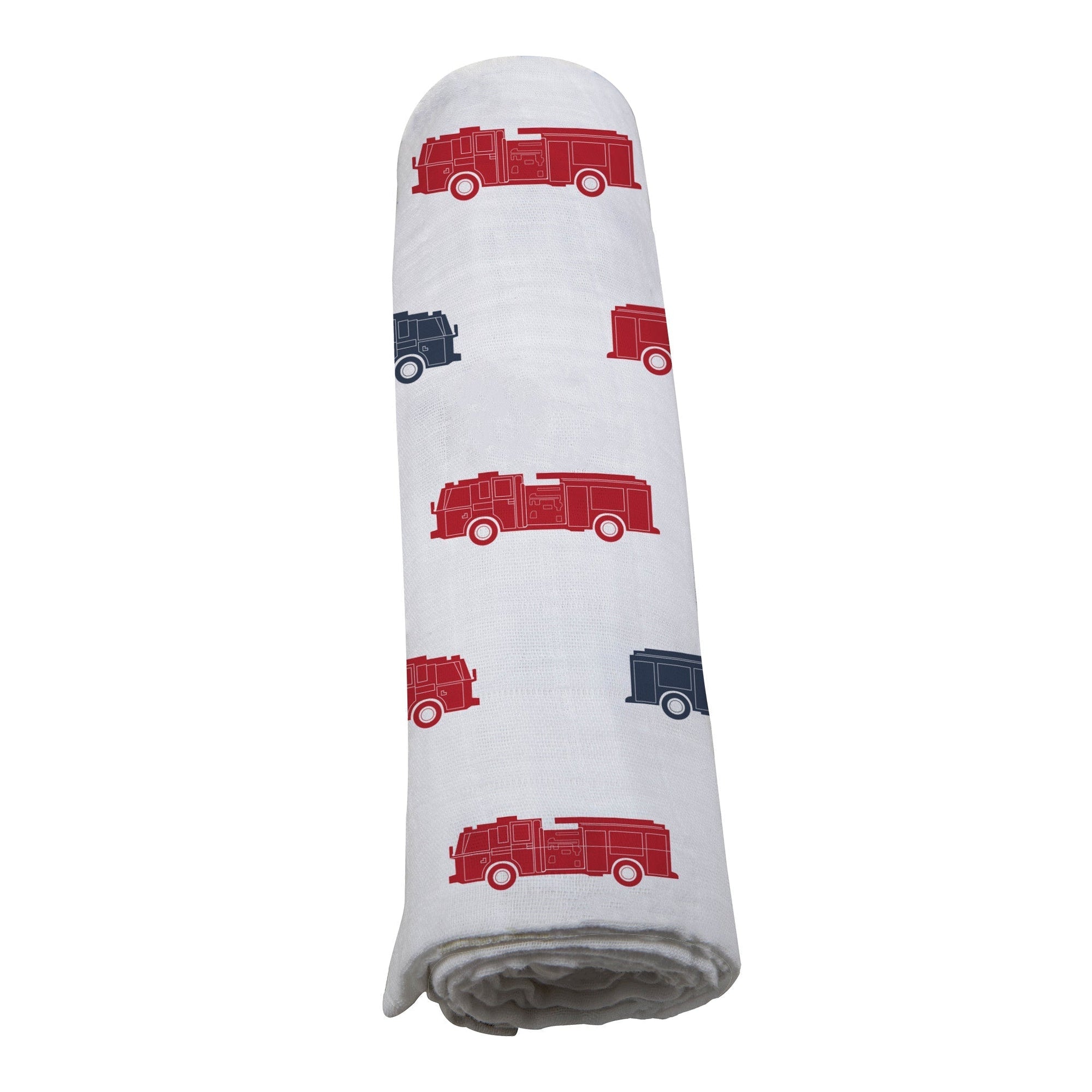 Blue and Red Fire Trucks Swaddle-2