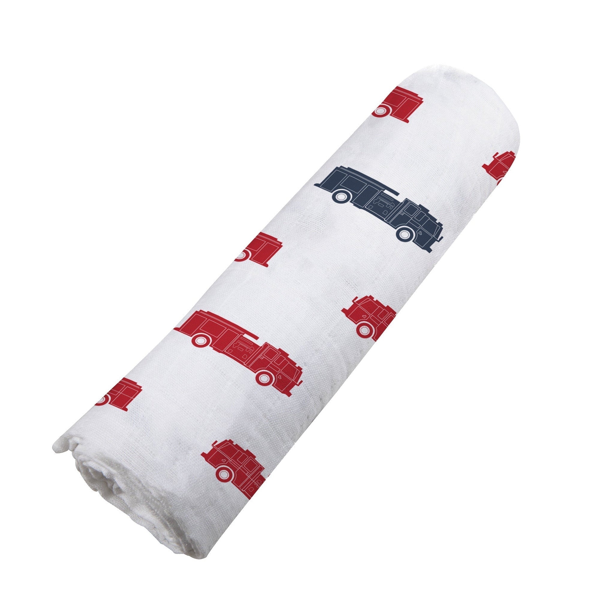 Blue and Red Fire Trucks Swaddle-4
