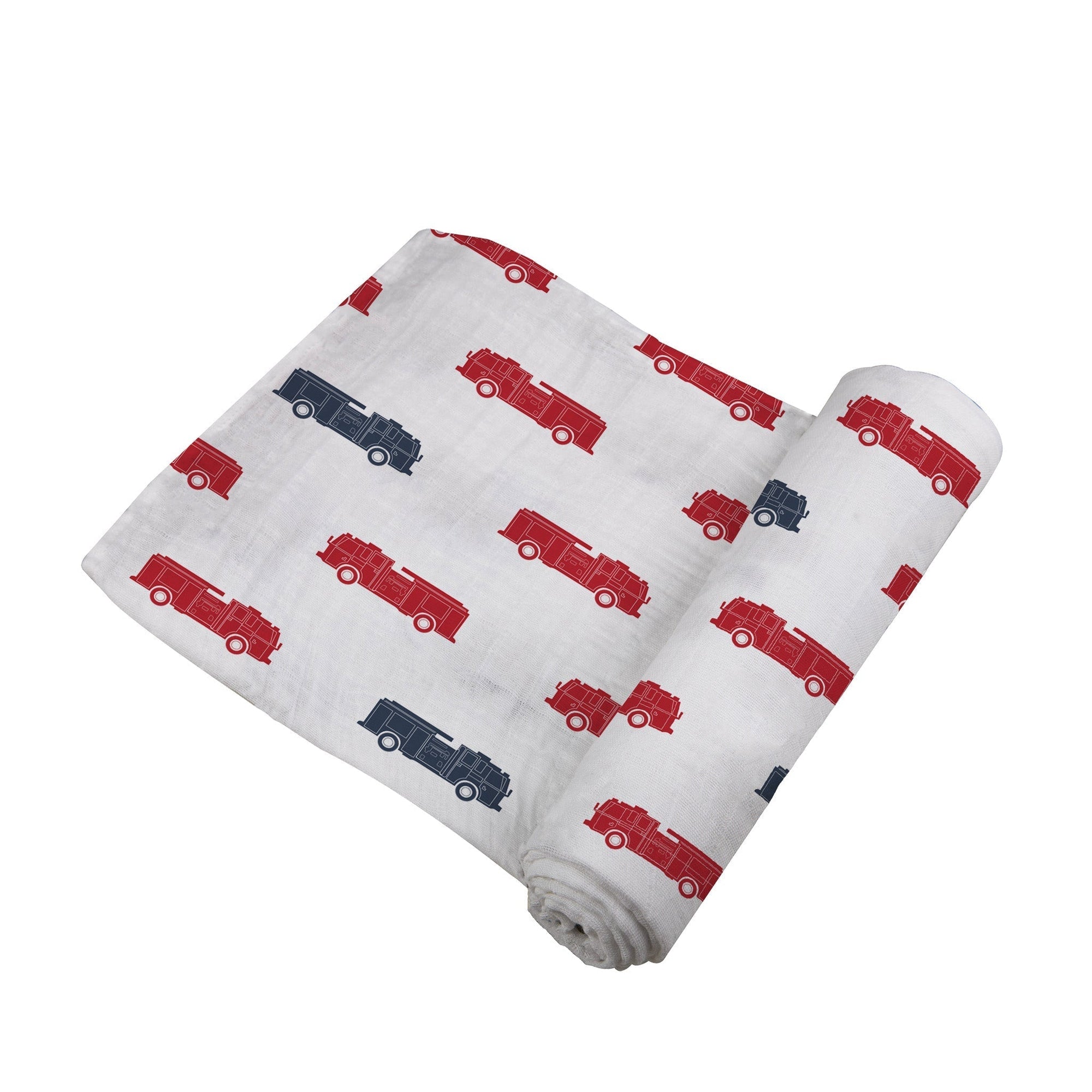 Blue and Red Fire Trucks Swaddle-3