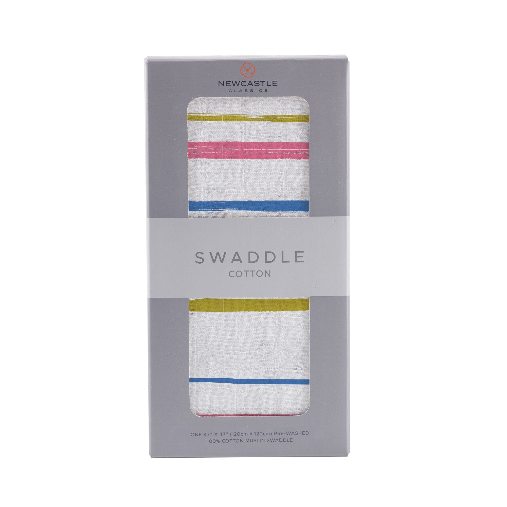 Watercolor Stripe Cotton Muslin Swaddle-0