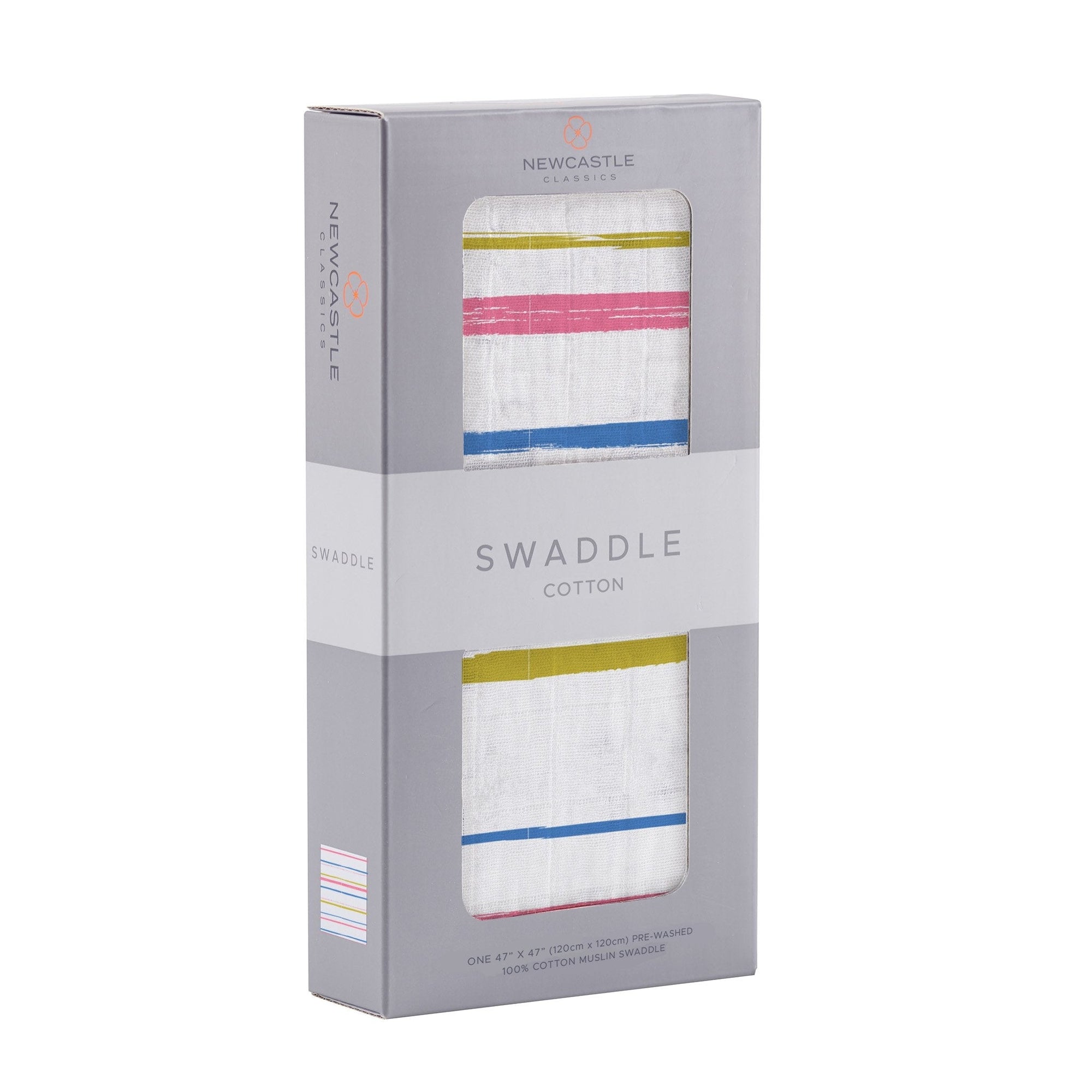Watercolor Stripe Cotton Muslin Swaddle-3