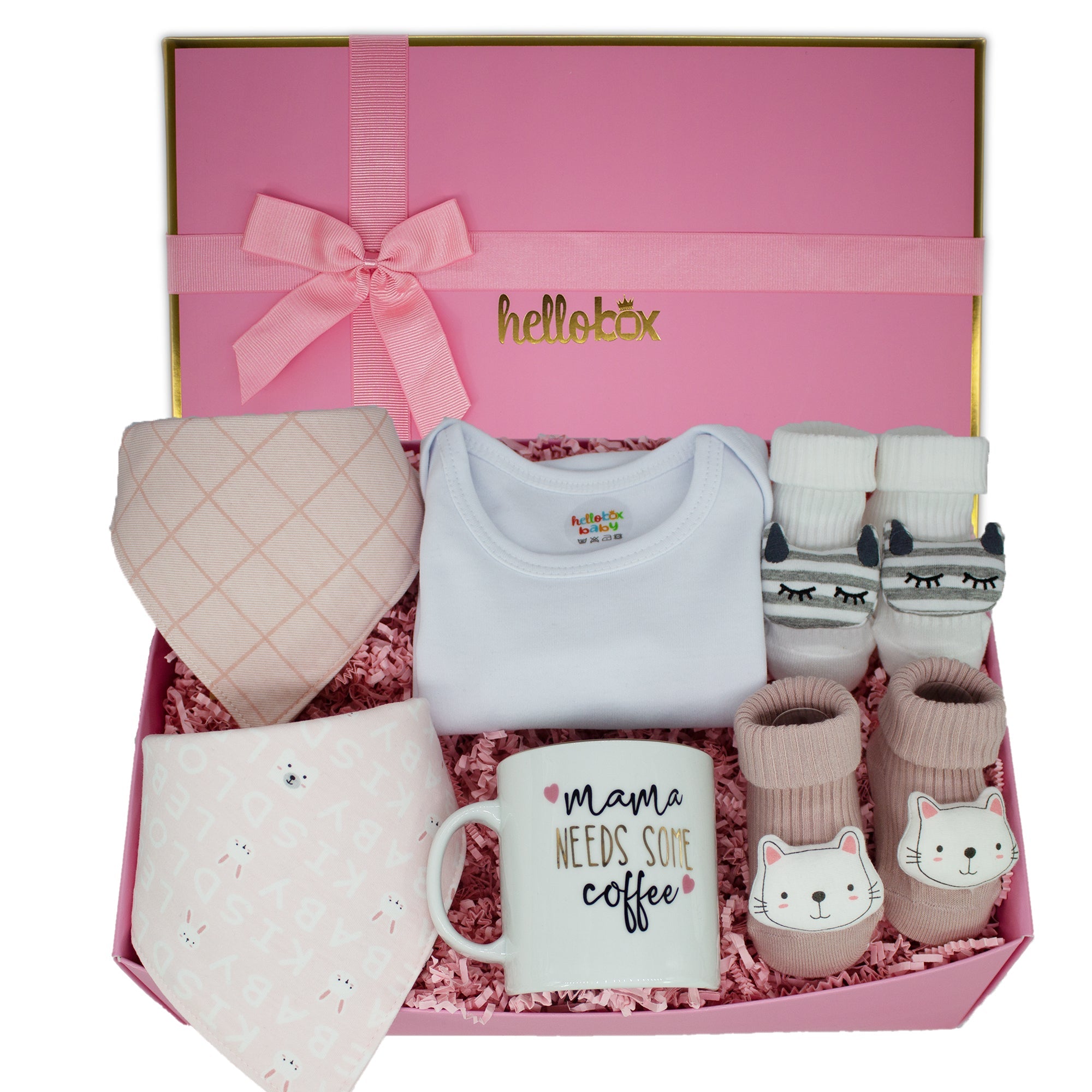Presentset till nyfödd – Haklapp, sockor & mammapresent (unisex)-7