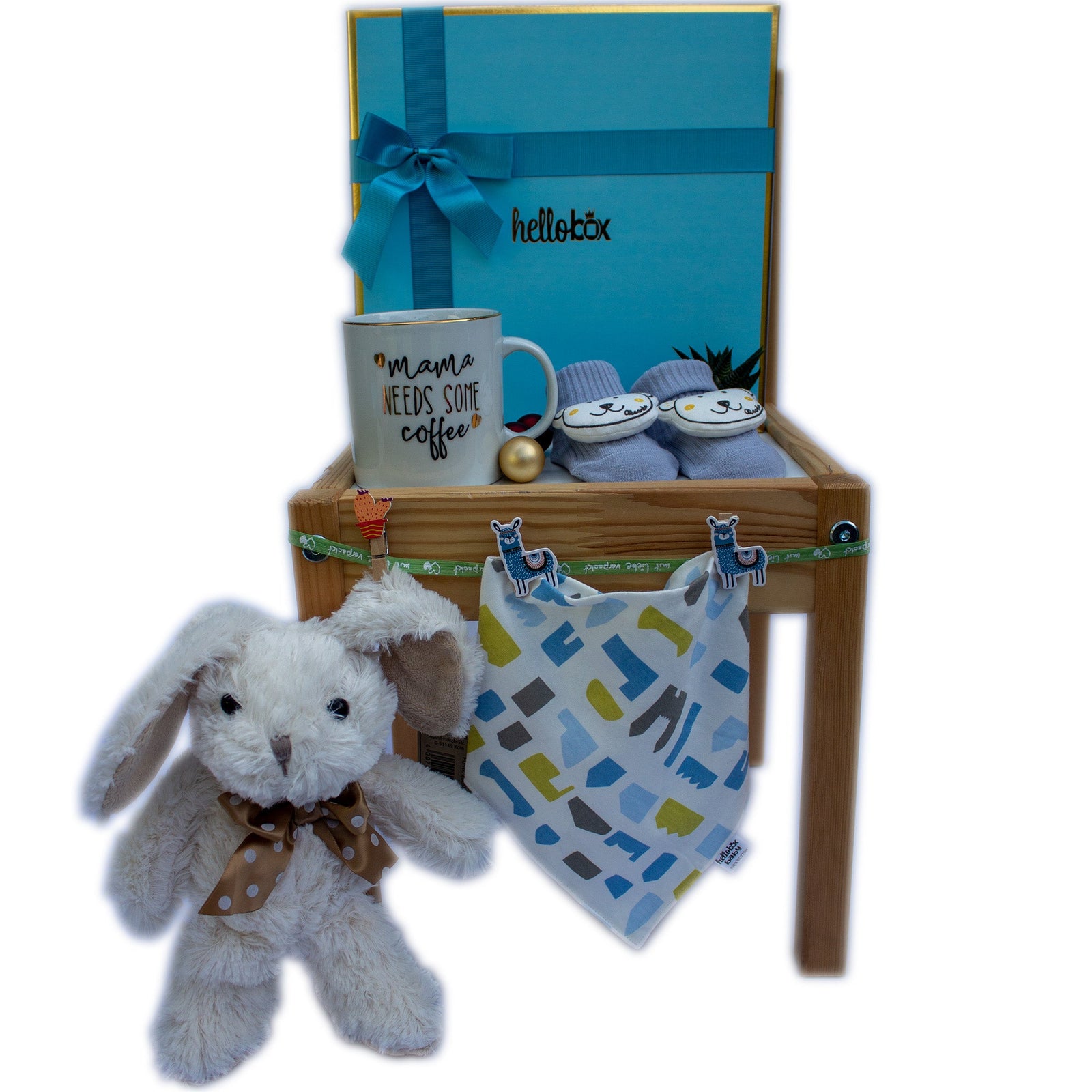 Presentkorg till nyfödd pojke – “Big Boy” babybox i blått-0