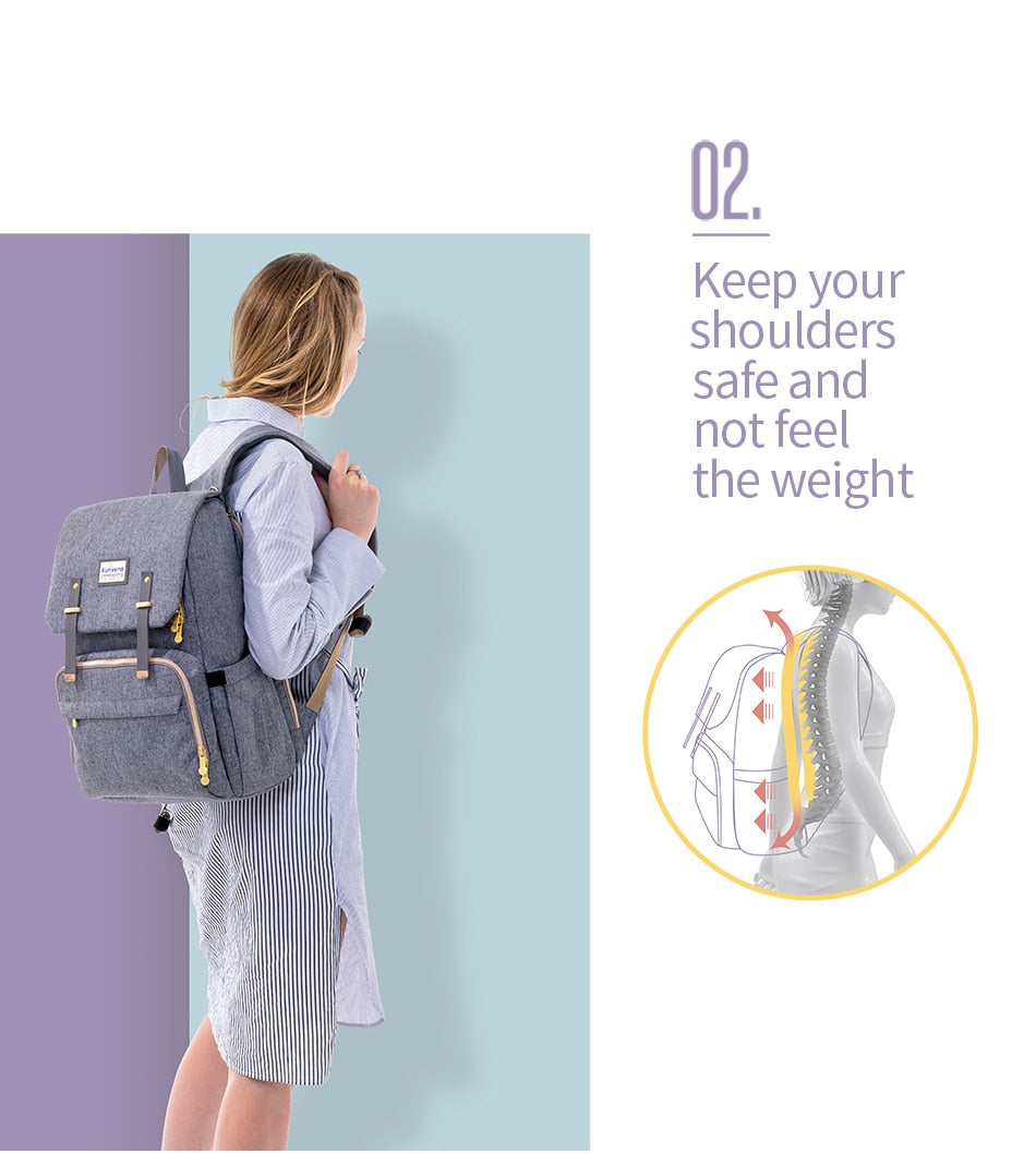 Fashion Diaper Bag Mommy Maternity Nappy Bag Large Capacity Travel Backpack Nursing Bag for Baby Care-3