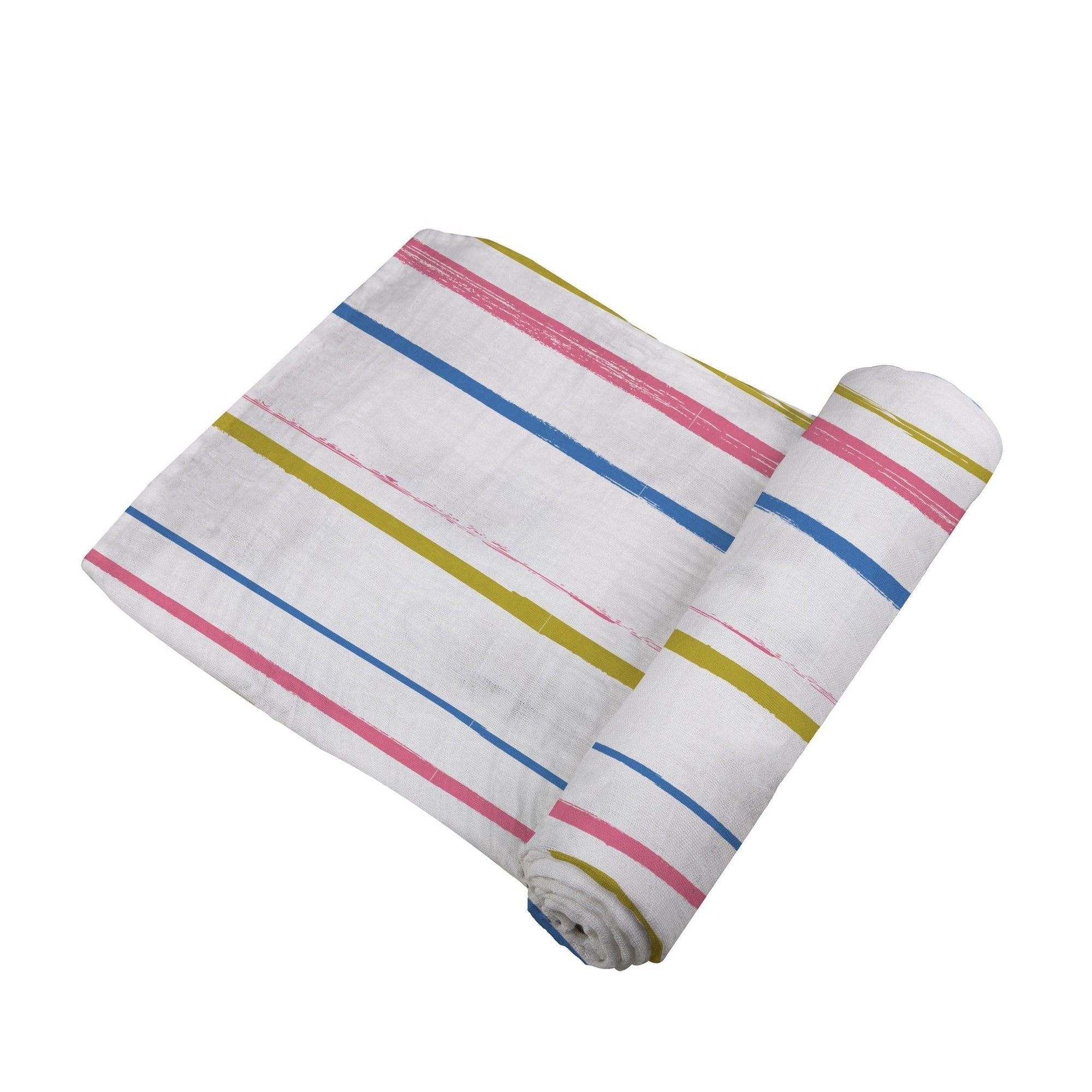 Watercolor Stripe Cotton Muslin Swaddle-2
